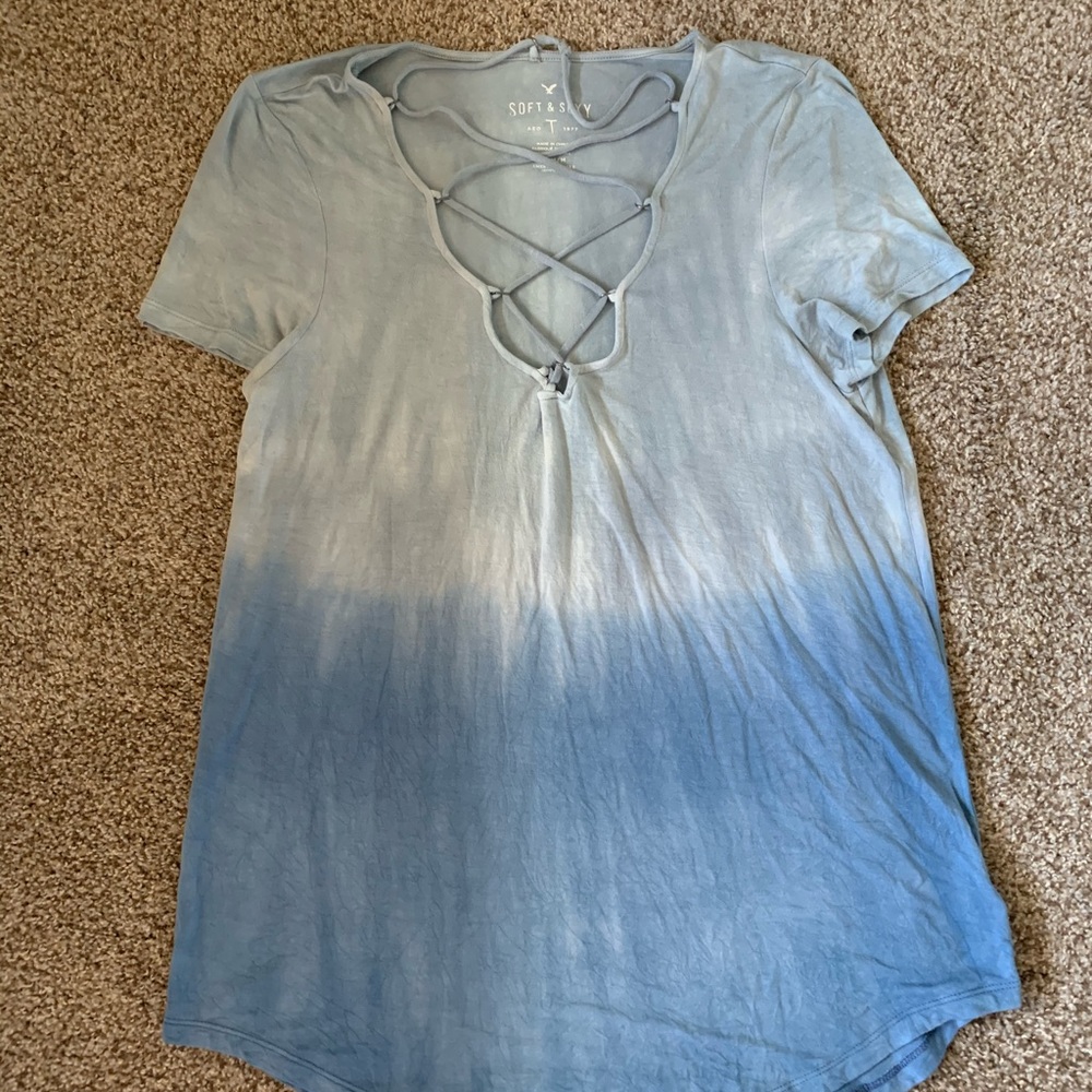 blue ombré blouse